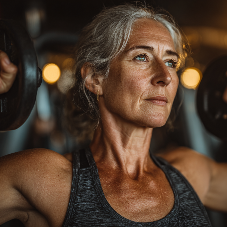 Seniori energici practicând exerciții IronMomentum