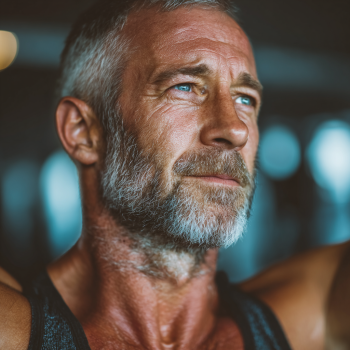 Senior fericit după antrenament